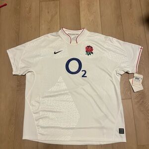 Nike White Rugby Shirt with Red Trim